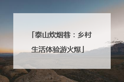 泰山炊烟巷：乡村生活体验游火爆