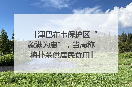 津巴布韦保护区“象满为患”，当局称将扑杀供居民食用