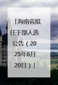 海南省拟任干部人选公告（2025年6月20日）