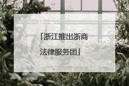 浙江推出浙商法律服务团