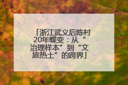 浙江武义后陈村20年蝶变：从“治理样本”到“文旅热土”的跨界