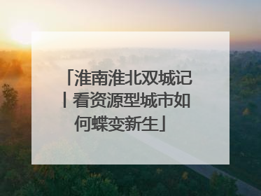 淮南淮北双城记丨看资源型城市如何蝶变新生