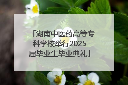 湖南中医药高等专科学校举行2025届毕业生毕业典礼