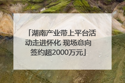 湖南产业带上平台活动走进怀化 现场意向签约超2000万元