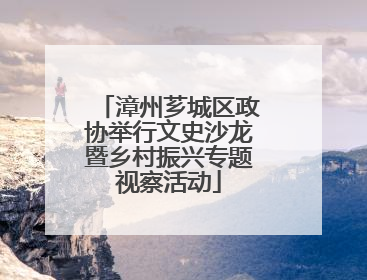 漳州芗城区政协举行文史沙龙暨乡村振兴专题视察活动