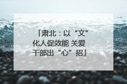 肃北：以“文”化人促效能 关爱干部出“心”招