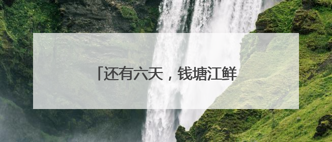 还有六天，钱塘江鲜回归，杭州杨公社区渔民：第一波盼刀鱼