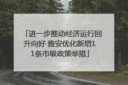 进一步推动经济运行回升向好 雅安优化新增11条市级政策举措