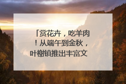 赏花卉，吃羊肉！从端午到金秋，叶榭镇推出丰富文旅活动邀您爽玩