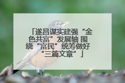 遂昌谋实建强“金色共富”发展轴 围绕“富民”统筹做好“三篇文章”
