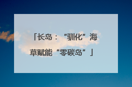 长岛：“驯化”海草赋能“零碳岛”
