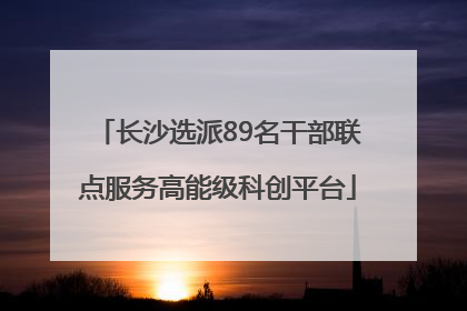 长沙选派89名干部联点服务高能级科创平台