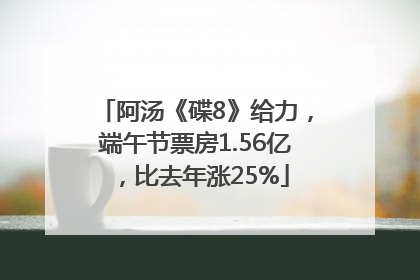 阿汤《碟8》给力，端午节票房1.56亿，比去年涨25%