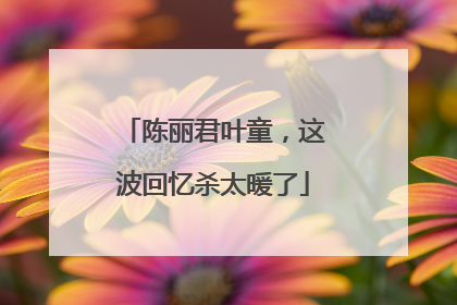 陈丽君叶童，这波回忆杀太暖了