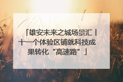 雄安未来之城场景汇丨十一个体验区铺就科技成果转化“高速路”