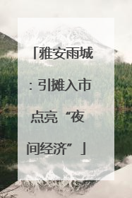 雅安雨城：引摊入市 点亮“夜间经济”