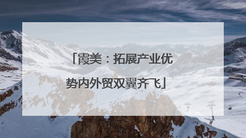 霞美：拓展产业优势内外贸双翼齐飞