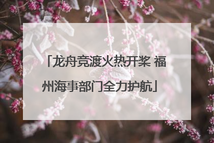 龙舟竞渡火热开桨 福州海事部门全力护航