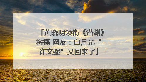 黄晓明领衔《潜渊》将播 网友：白月光“许文强”又回来了