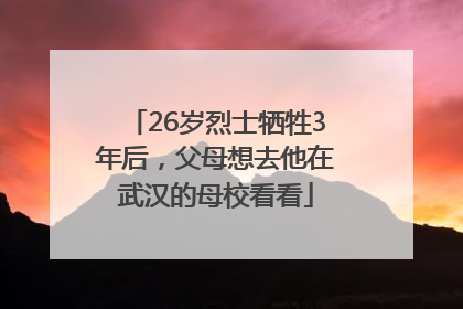 26岁烈士牺牲3年后，父母想去他在武汉的母校看看
