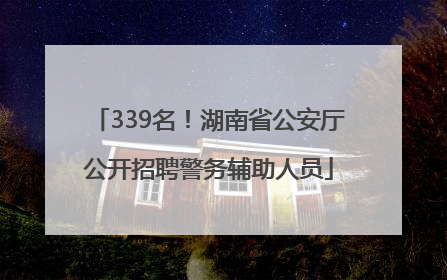 339名！湖南省公安厅公开招聘警务辅助人员